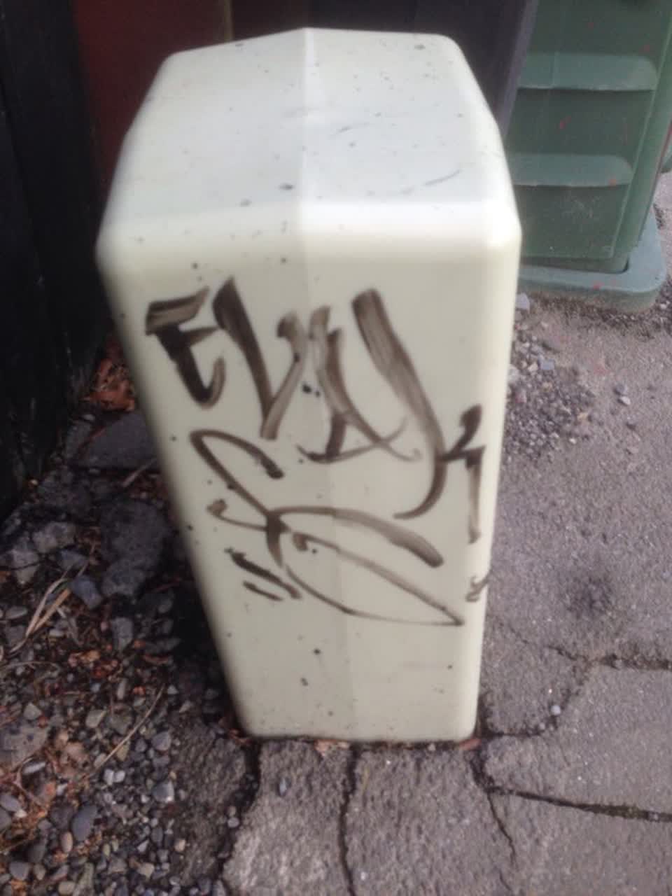 The photograph attached to this graffiti report