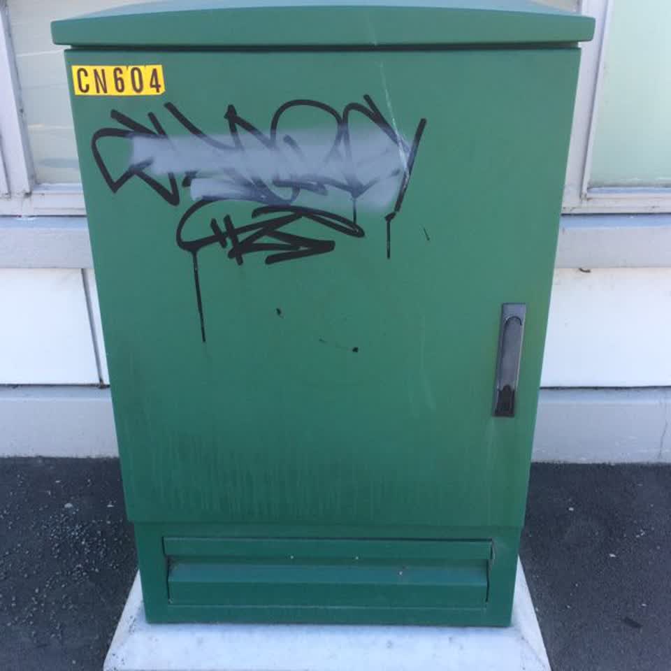 The photograph attached to this graffiti report