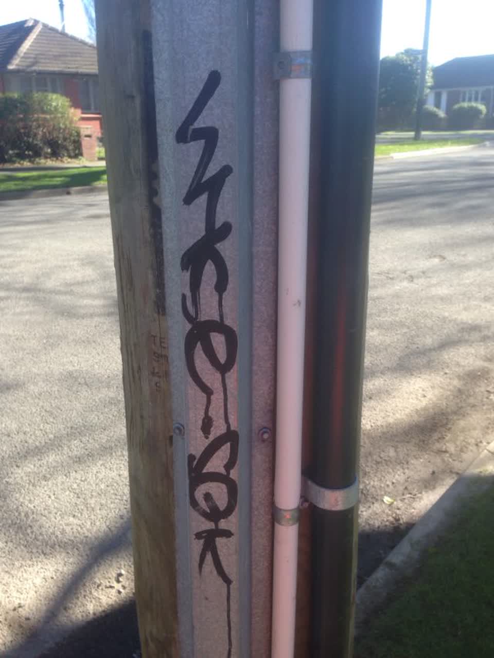The photograph attached to this graffiti report