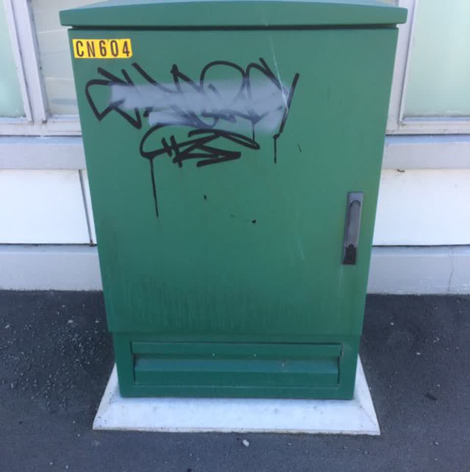The photograph attached to this graffiti report