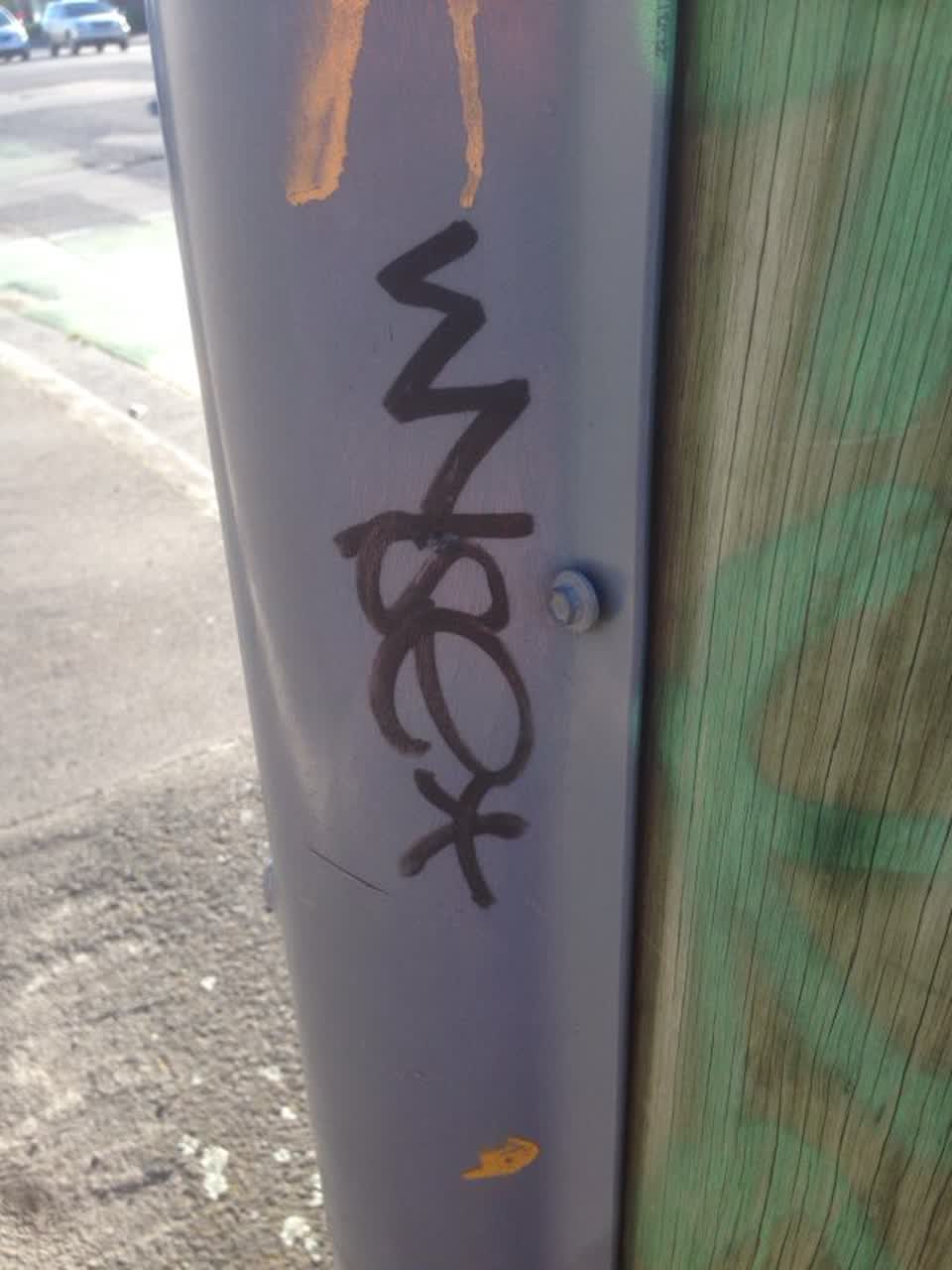 The photograph attached to this graffiti report