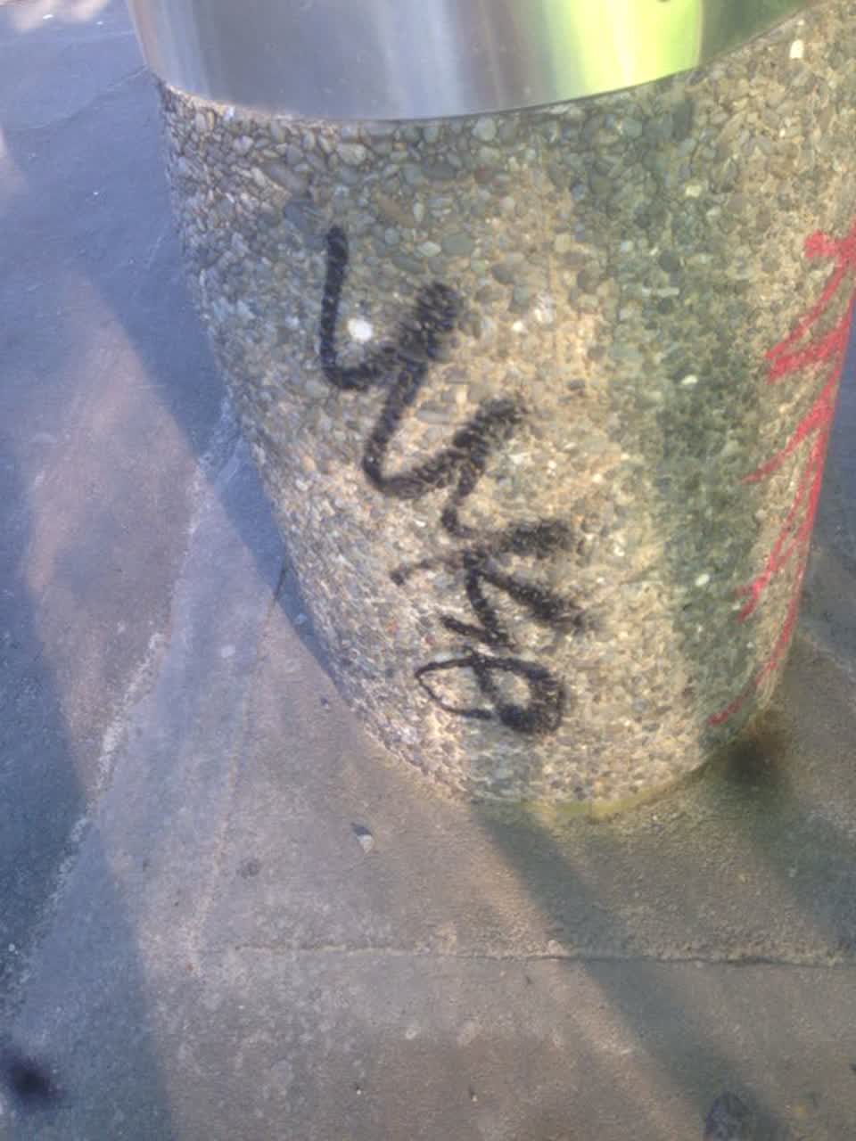 The photograph attached to this graffiti report