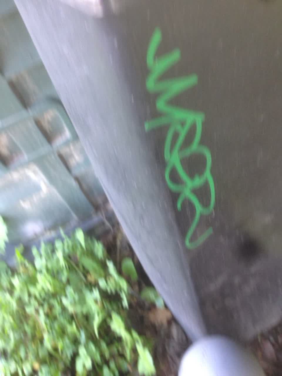 The photograph attached to this graffiti report