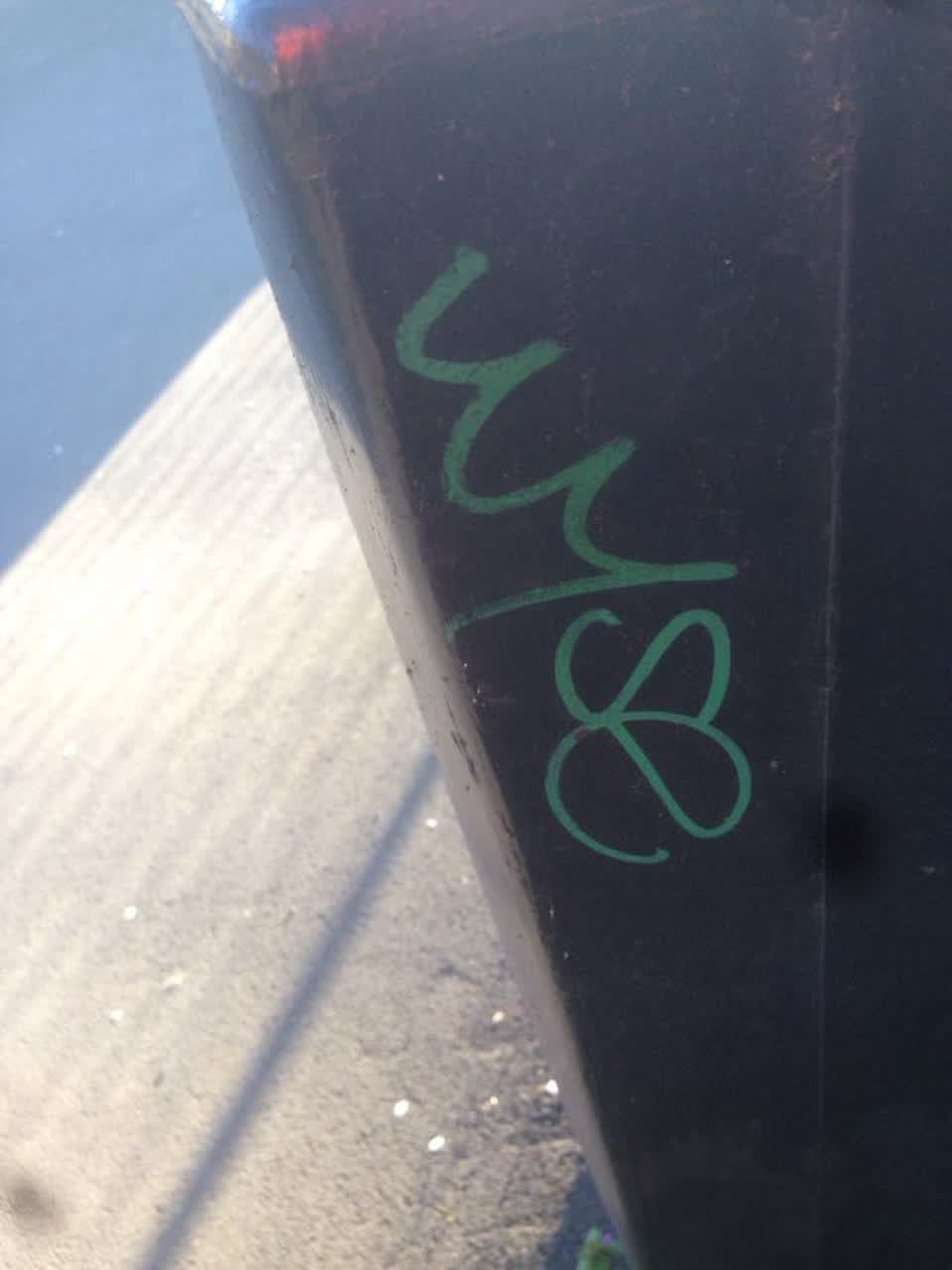 The photograph attached to this graffiti report