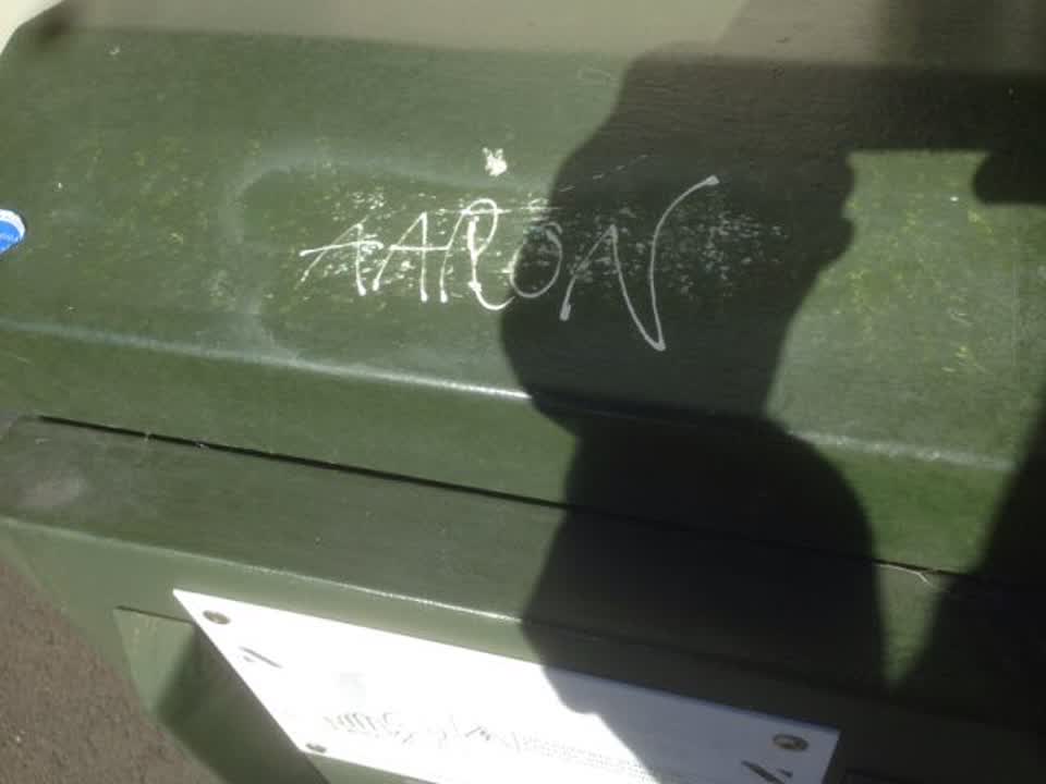 The photograph attached to this graffiti report