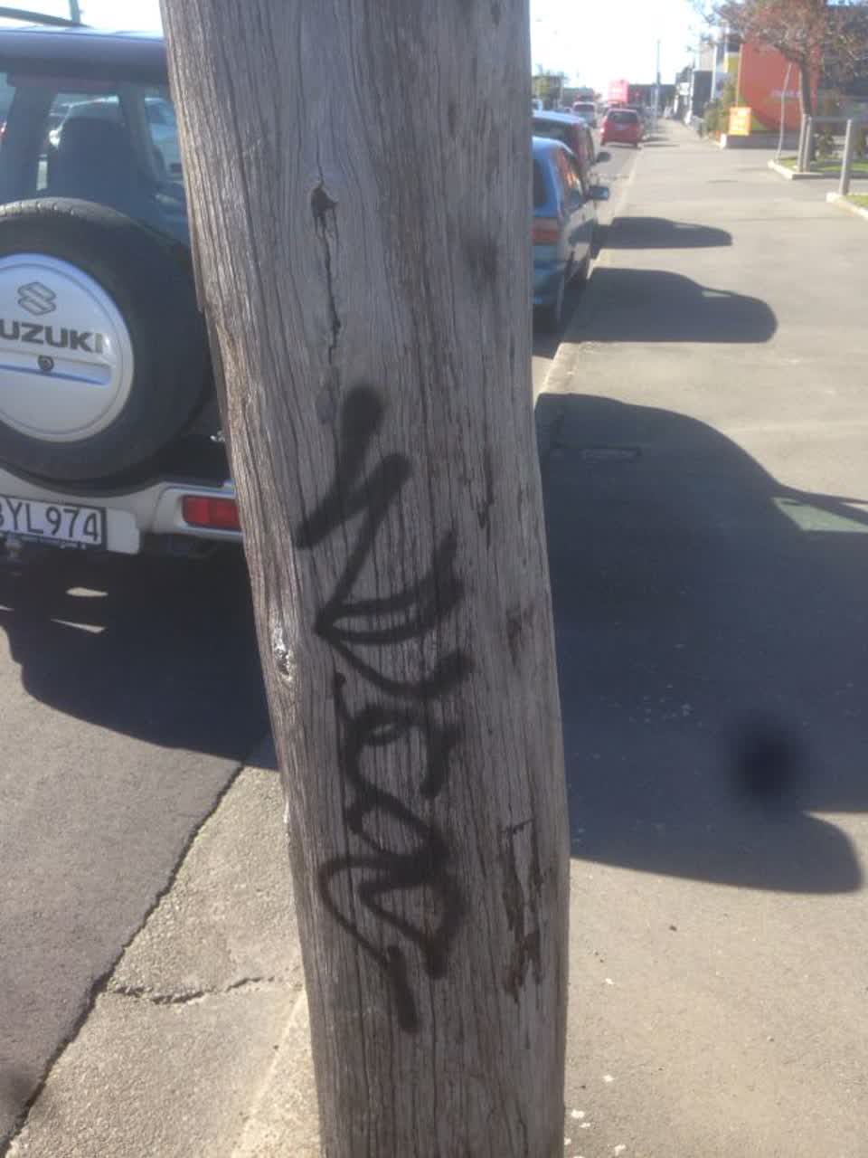 The photograph attached to this graffiti report