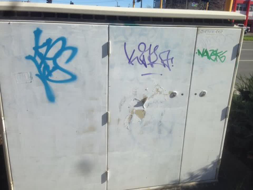 The photograph attached to this graffiti report