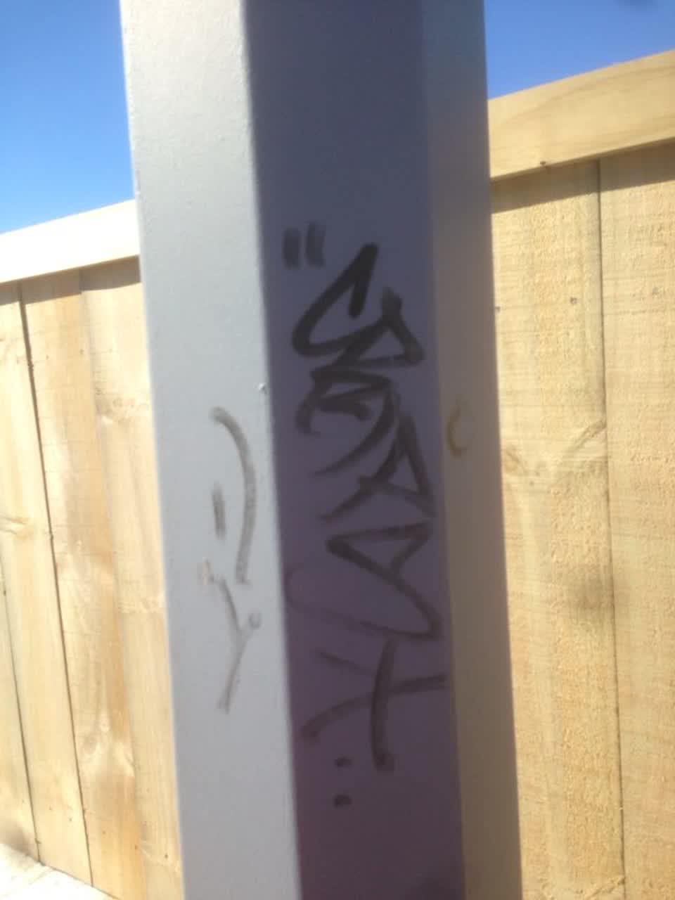 The photograph attached to this graffiti report