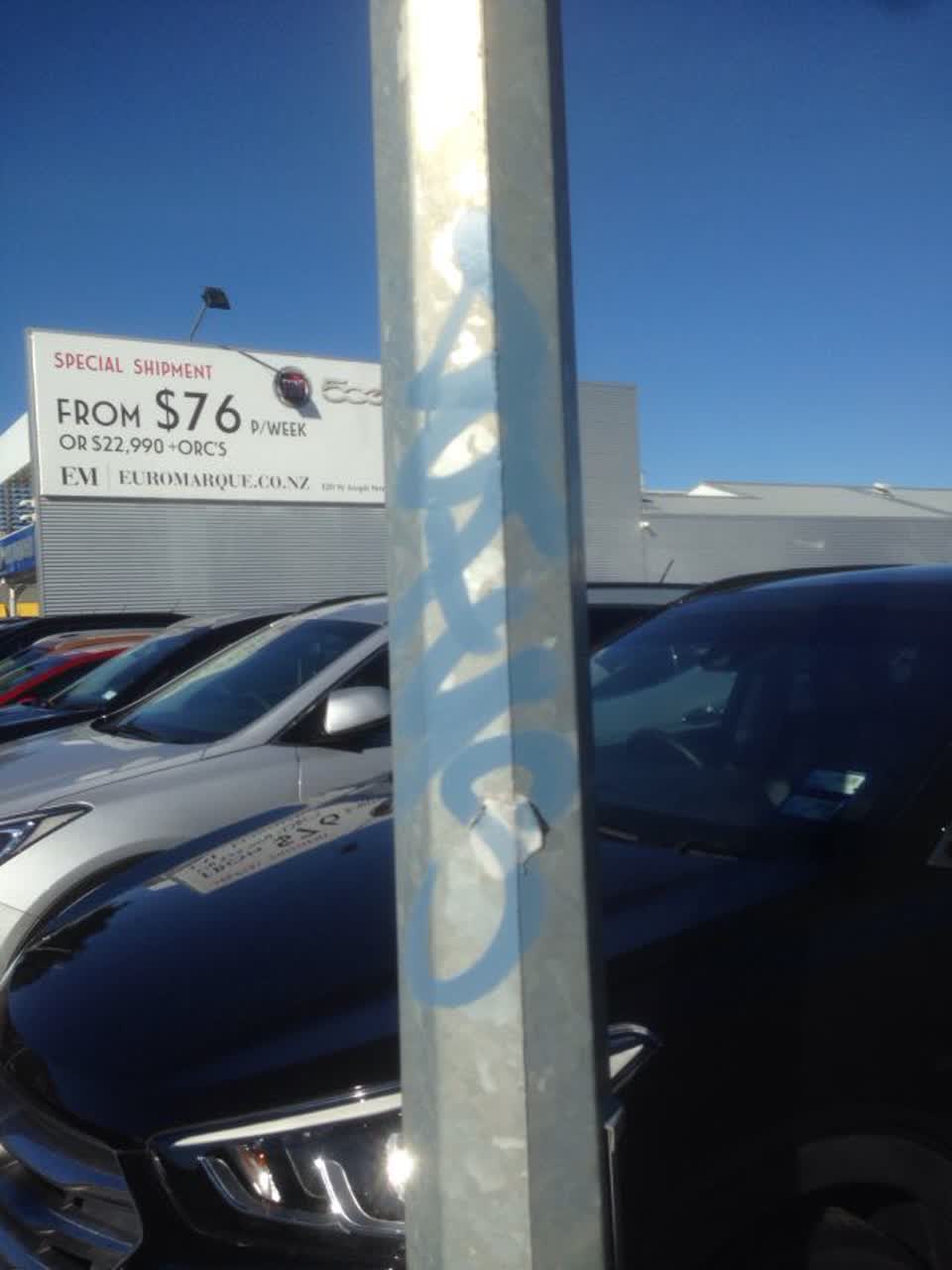 The photograph attached to this graffiti report