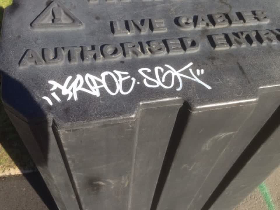 The photograph attached to this graffiti report