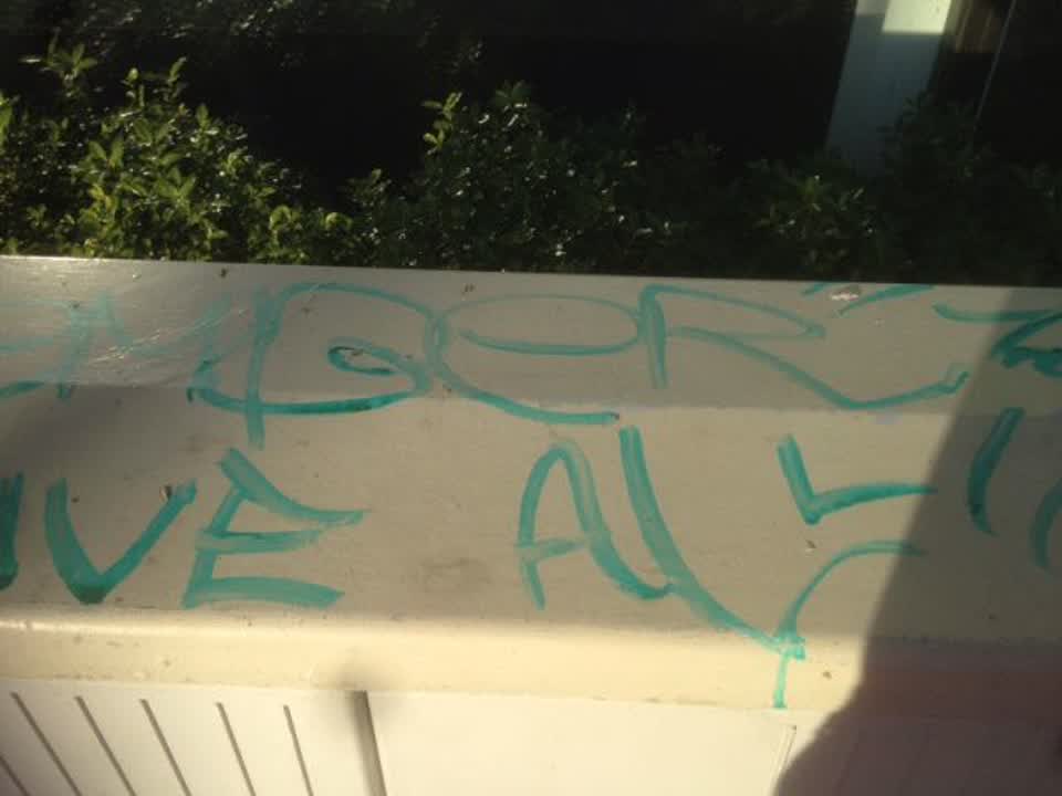 The photograph attached to this graffiti report