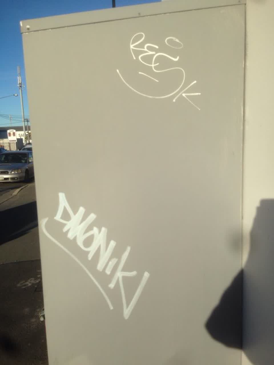 The photograph attached to this graffiti report