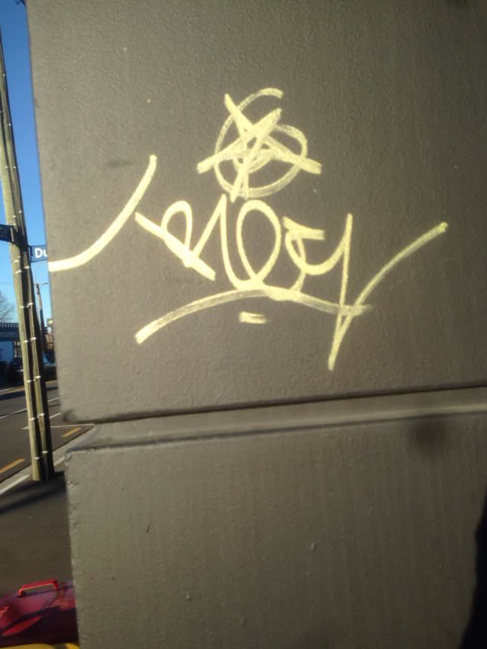 The photograph attached to this graffiti report