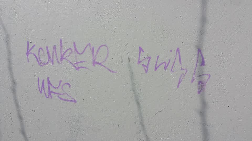 The photograph attached to this graffiti report