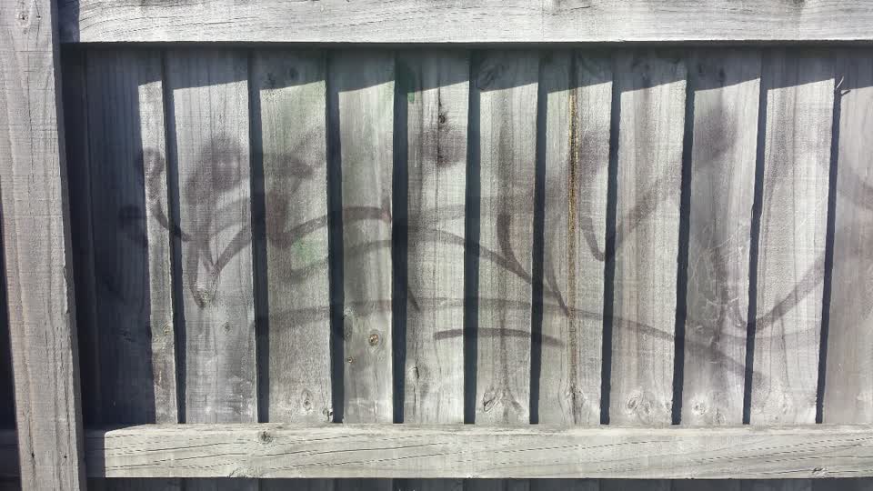 The photograph attached to this graffiti report