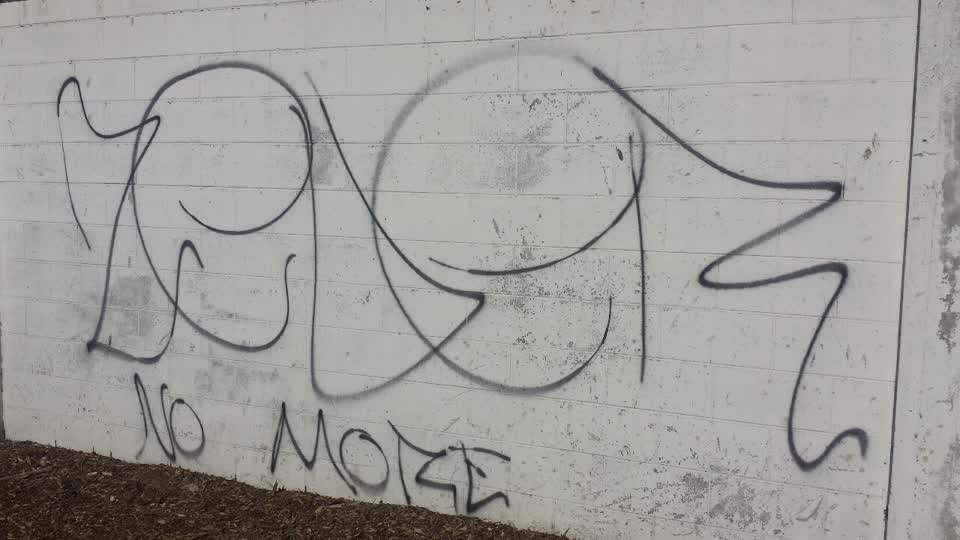 The photograph attached to this graffiti report
