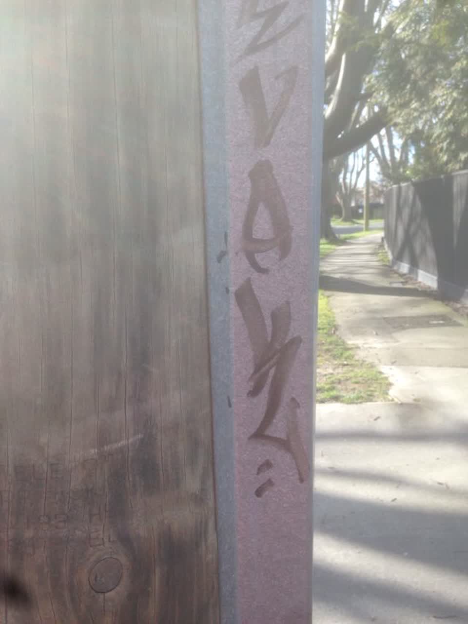 The photograph attached to this graffiti report