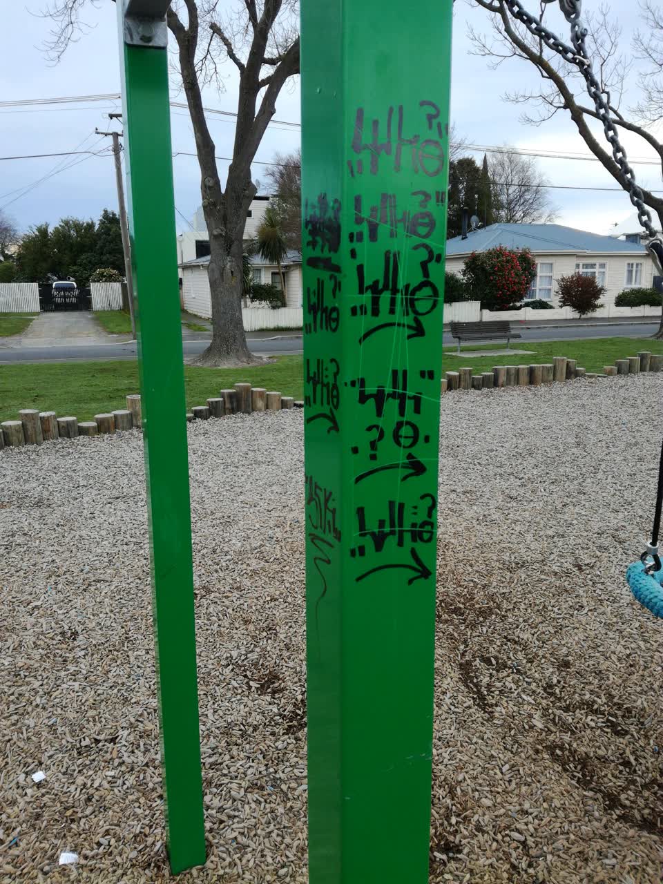 The photograph attached to this graffiti report