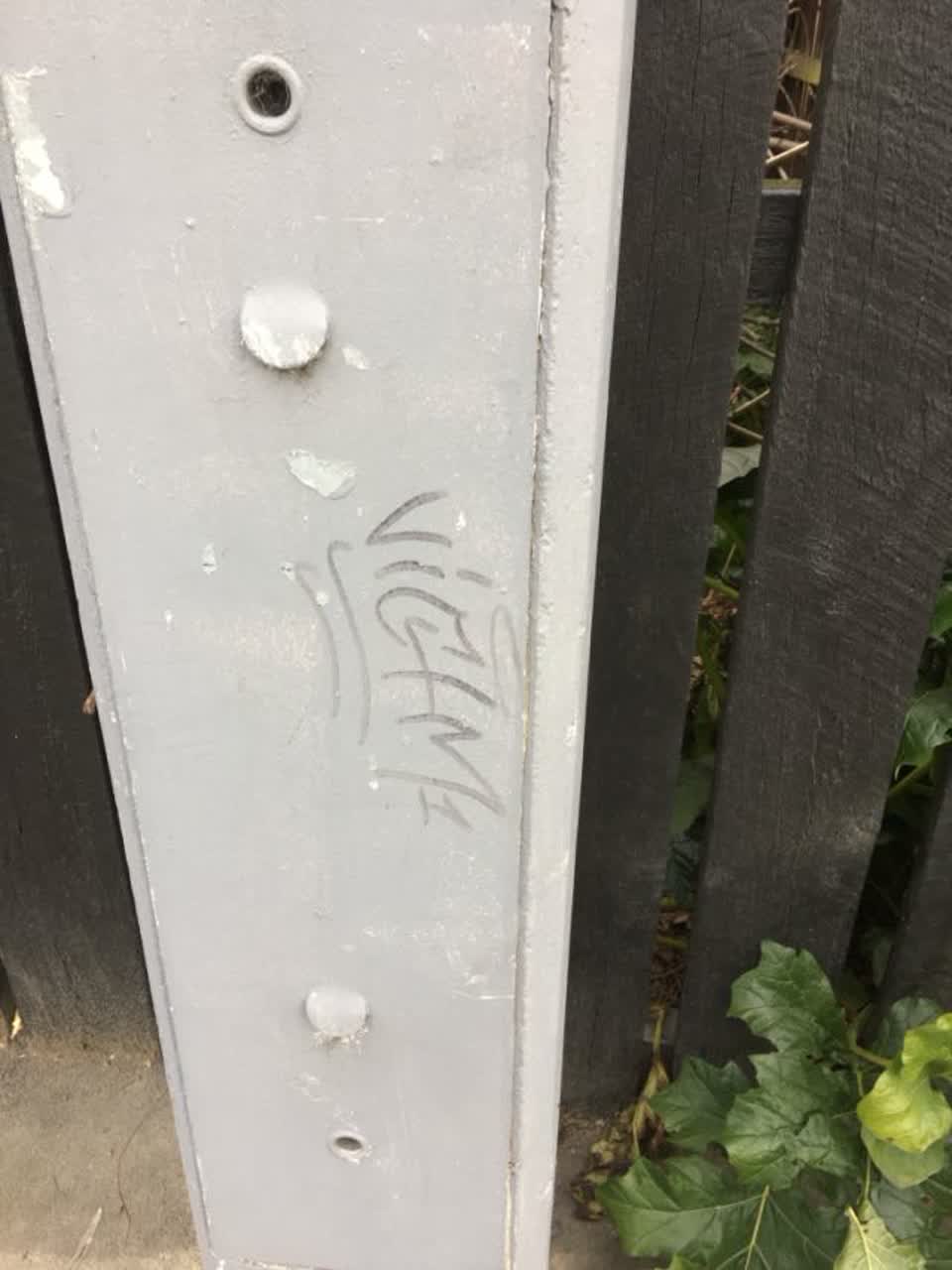 The photograph attached to this graffiti report