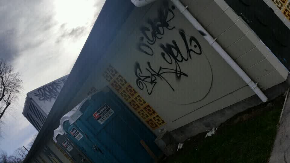 The photograph attached to this graffiti report