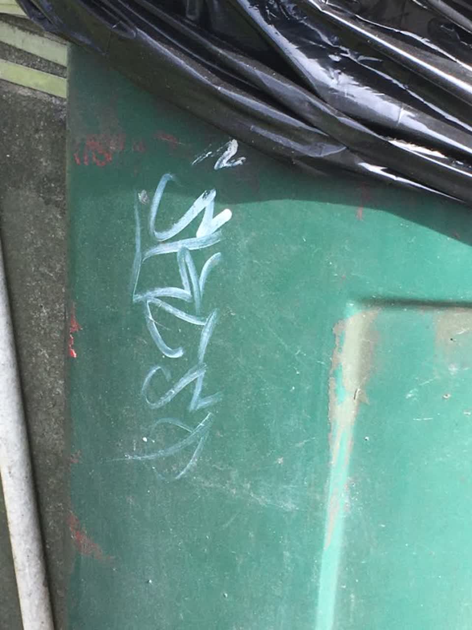 The photograph attached to this graffiti report