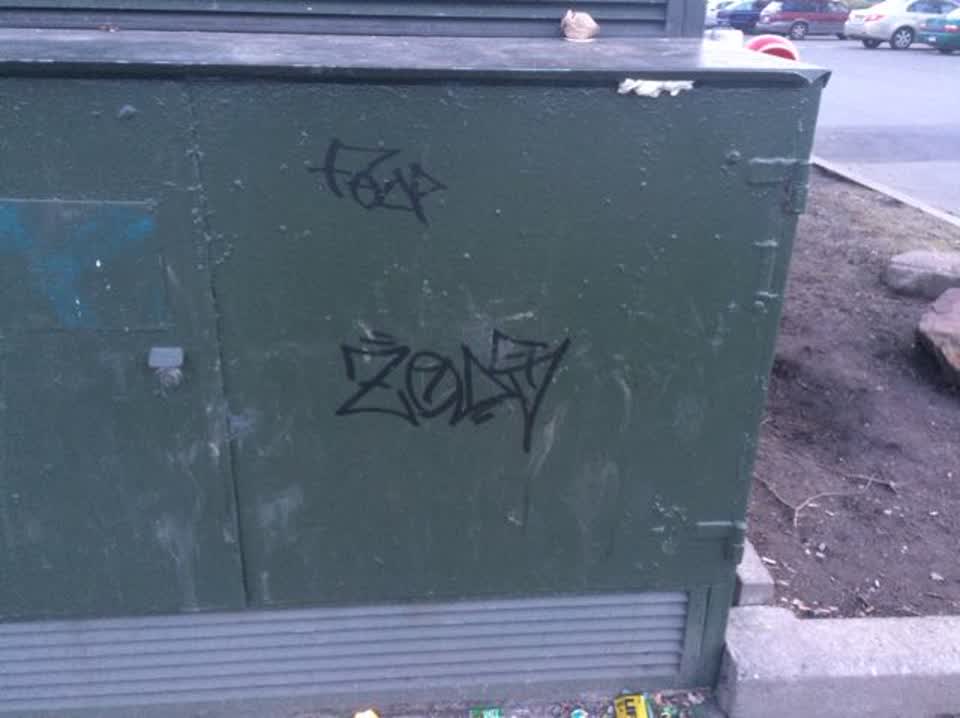 The photograph attached to this graffiti report