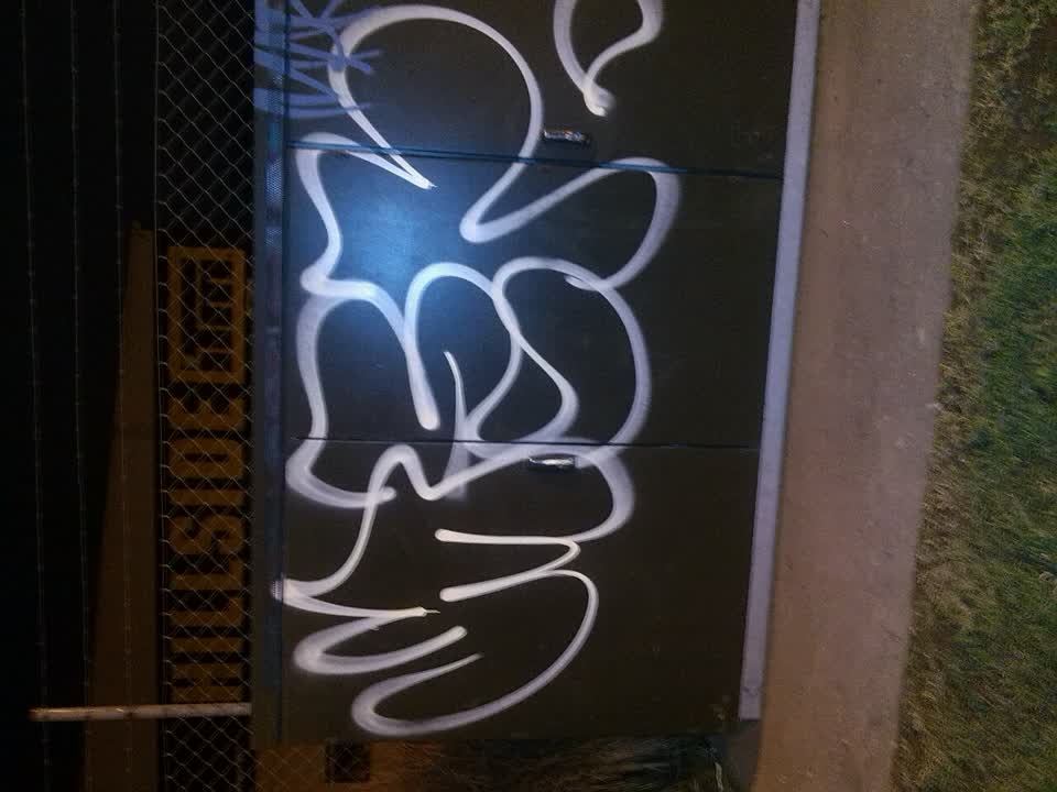 The photograph attached to this graffiti report