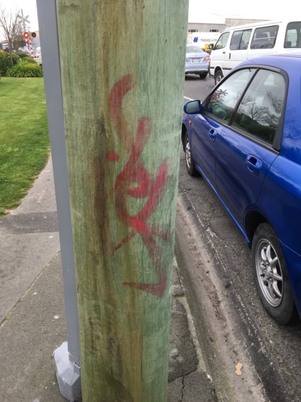 The photograph attached to this graffiti report