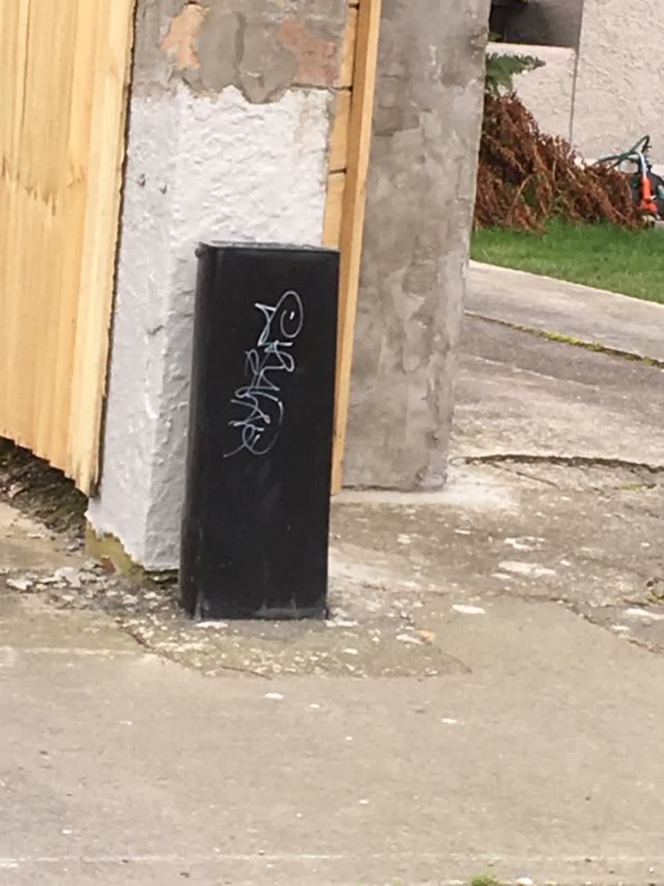 The photograph attached to this graffiti report