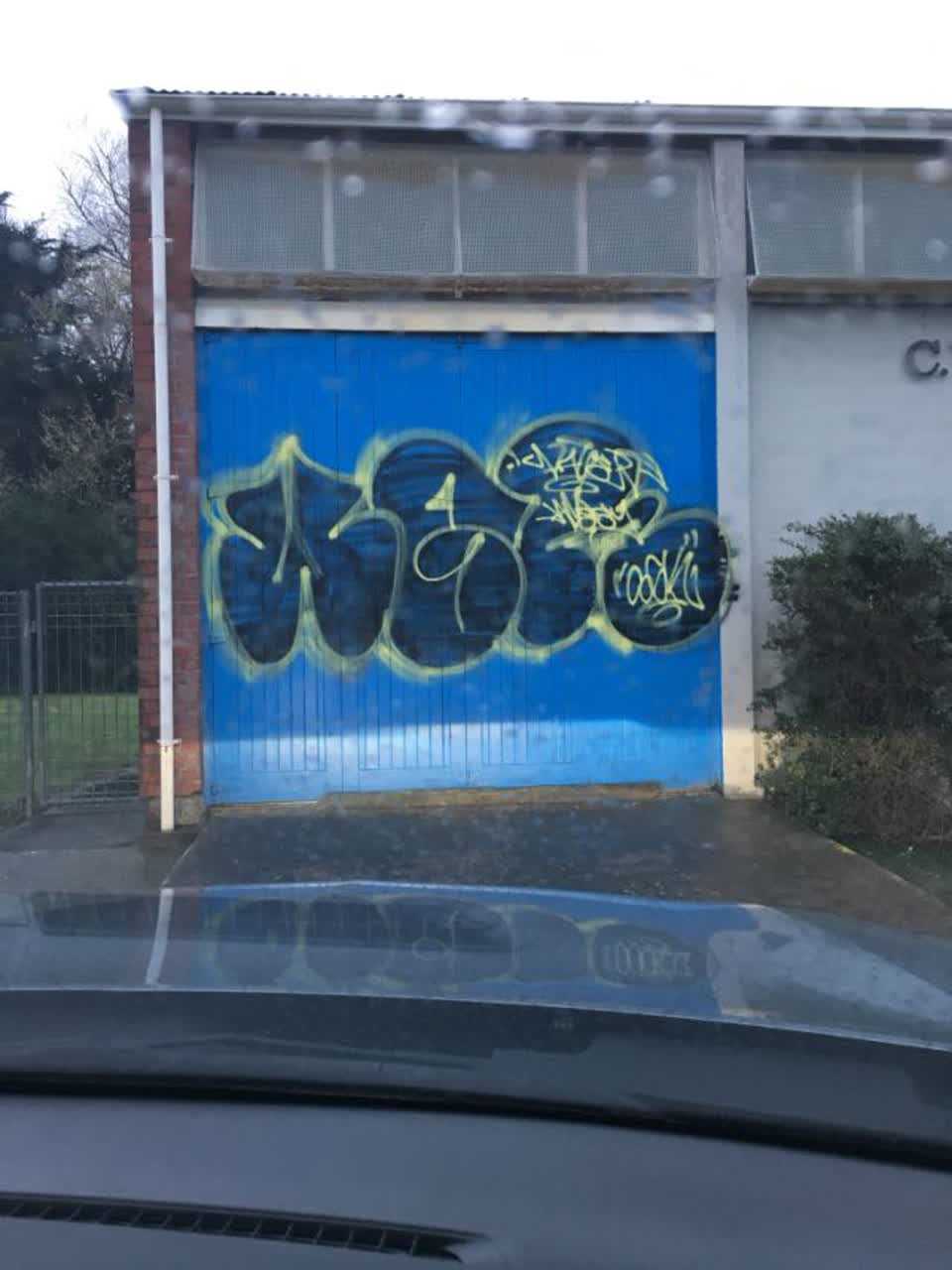 The photograph attached to this graffiti report