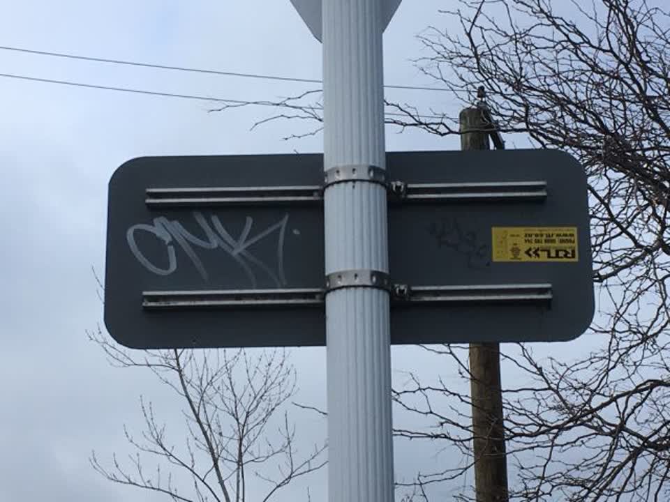 The photograph attached to this graffiti report
