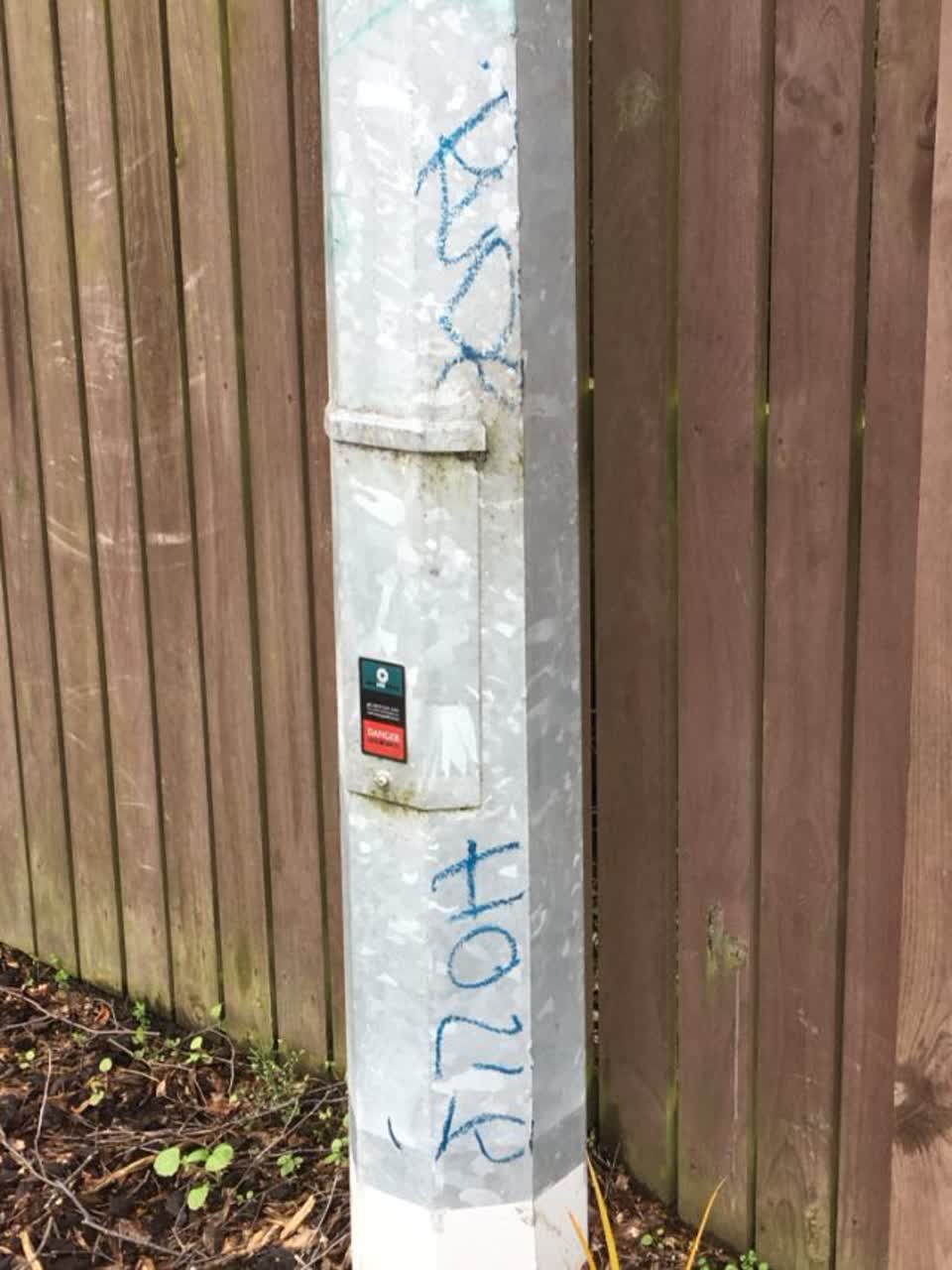 The photograph attached to this graffiti report