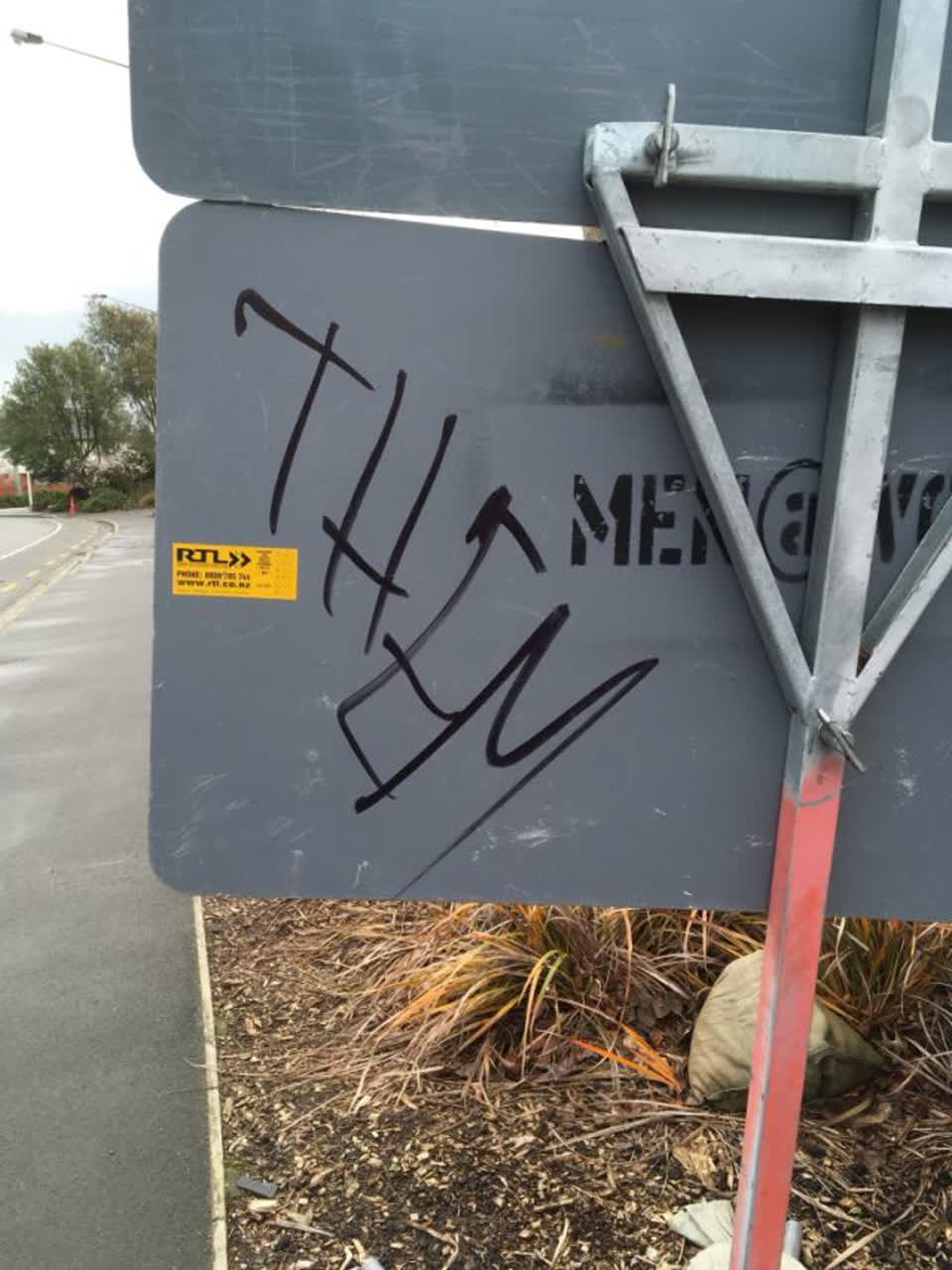 The photograph attached to this graffiti report