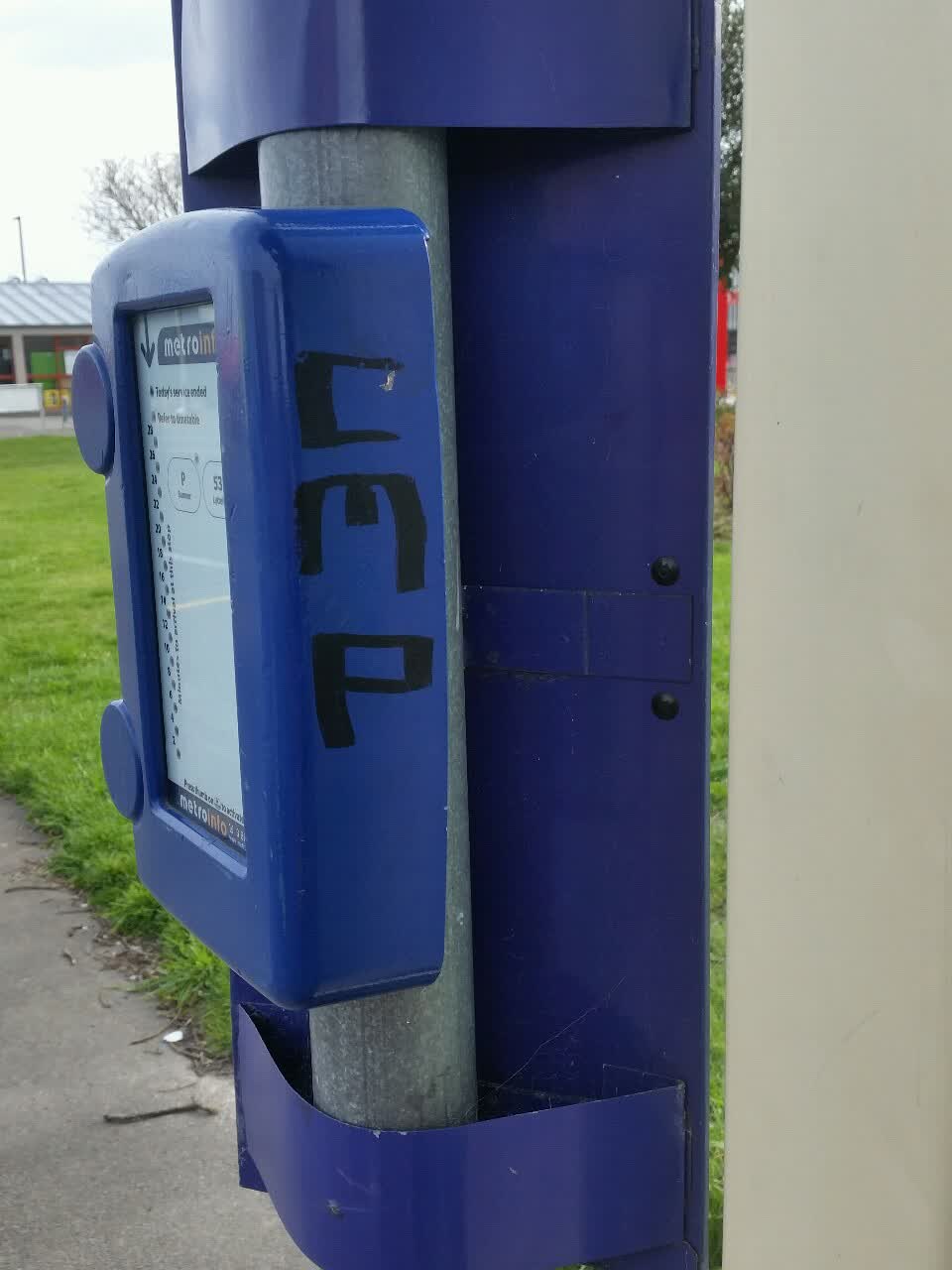The photograph attached to this graffiti report