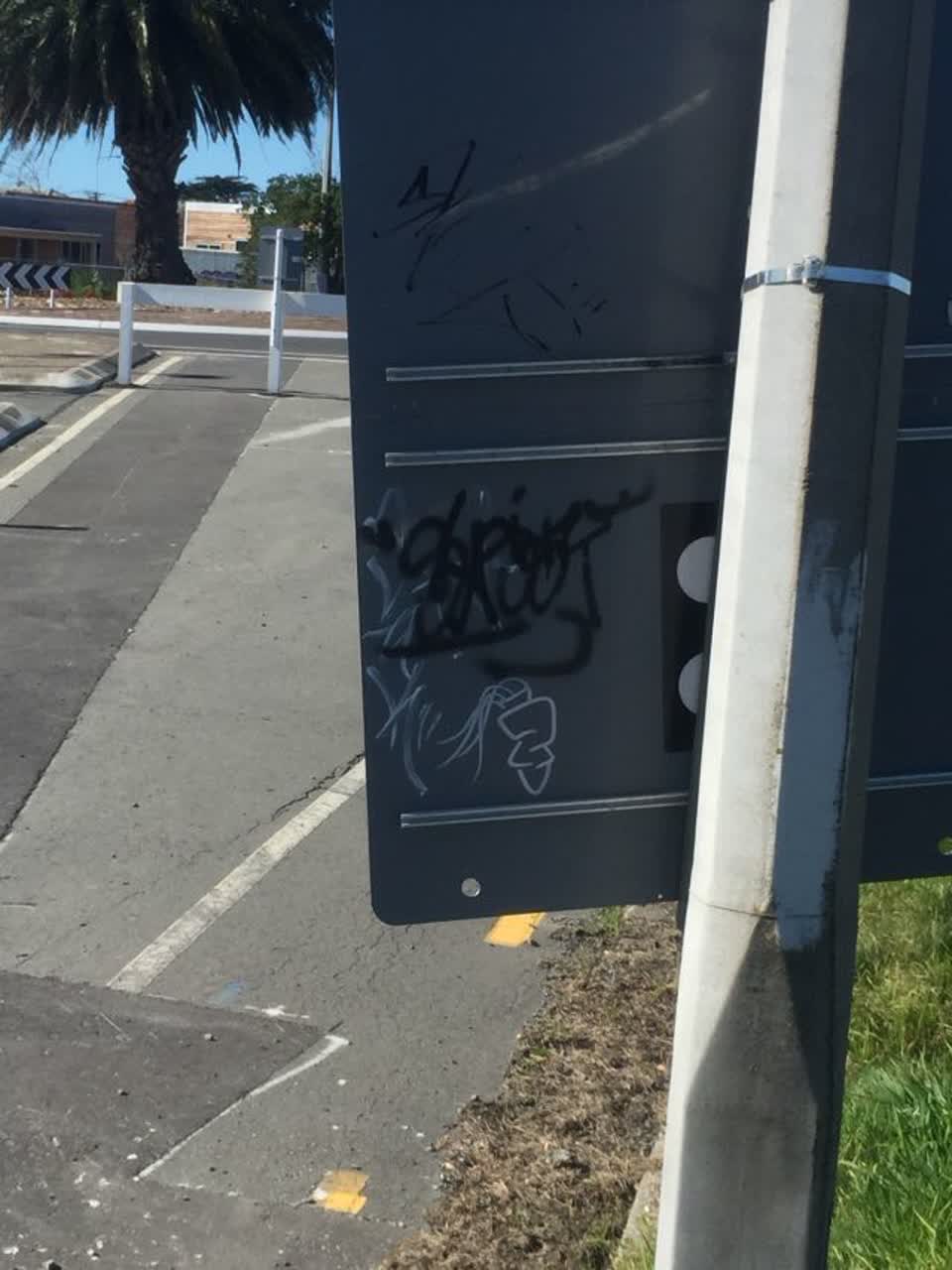 The photograph attached to this graffiti report
