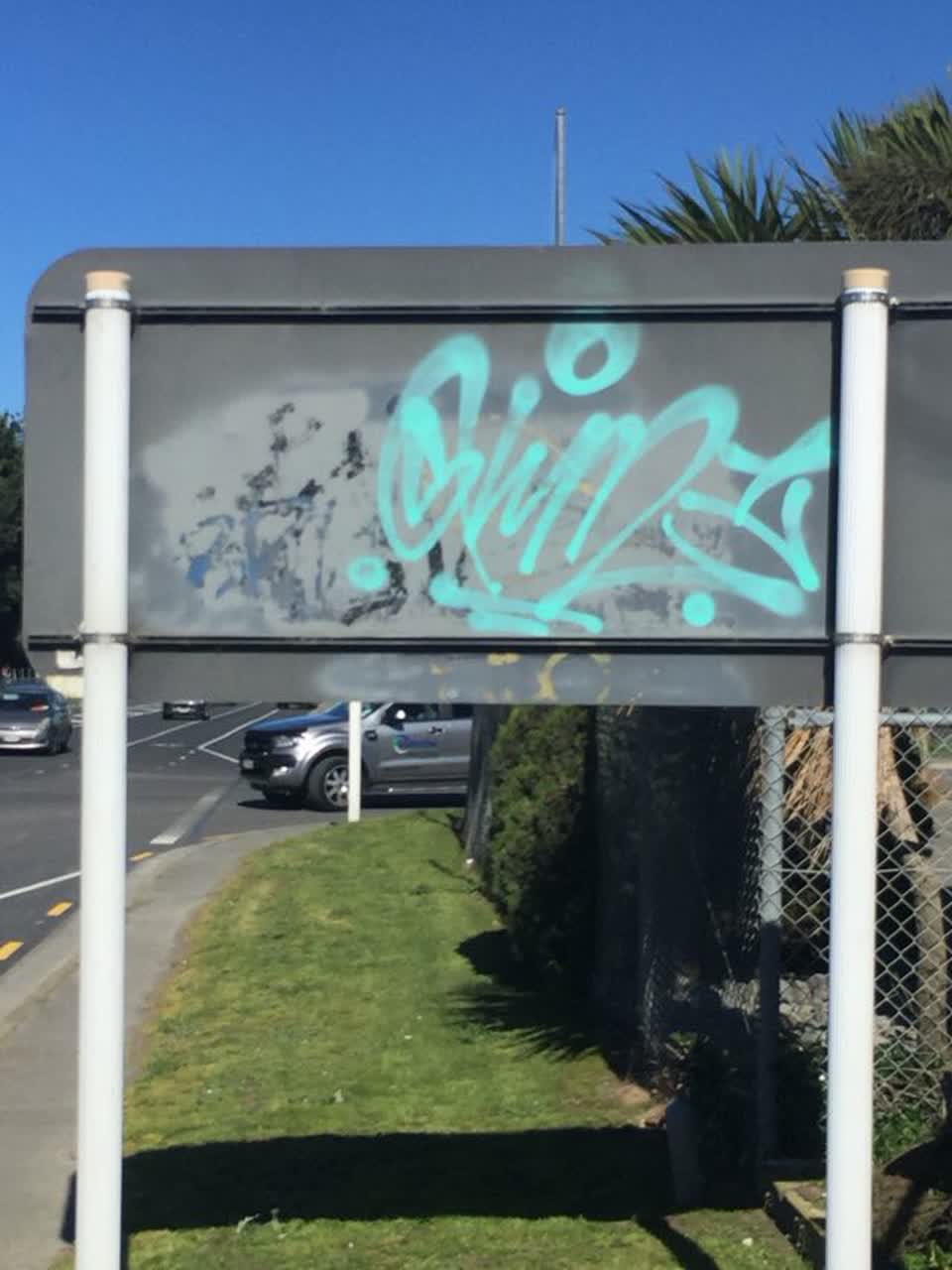 The photograph attached to this graffiti report
