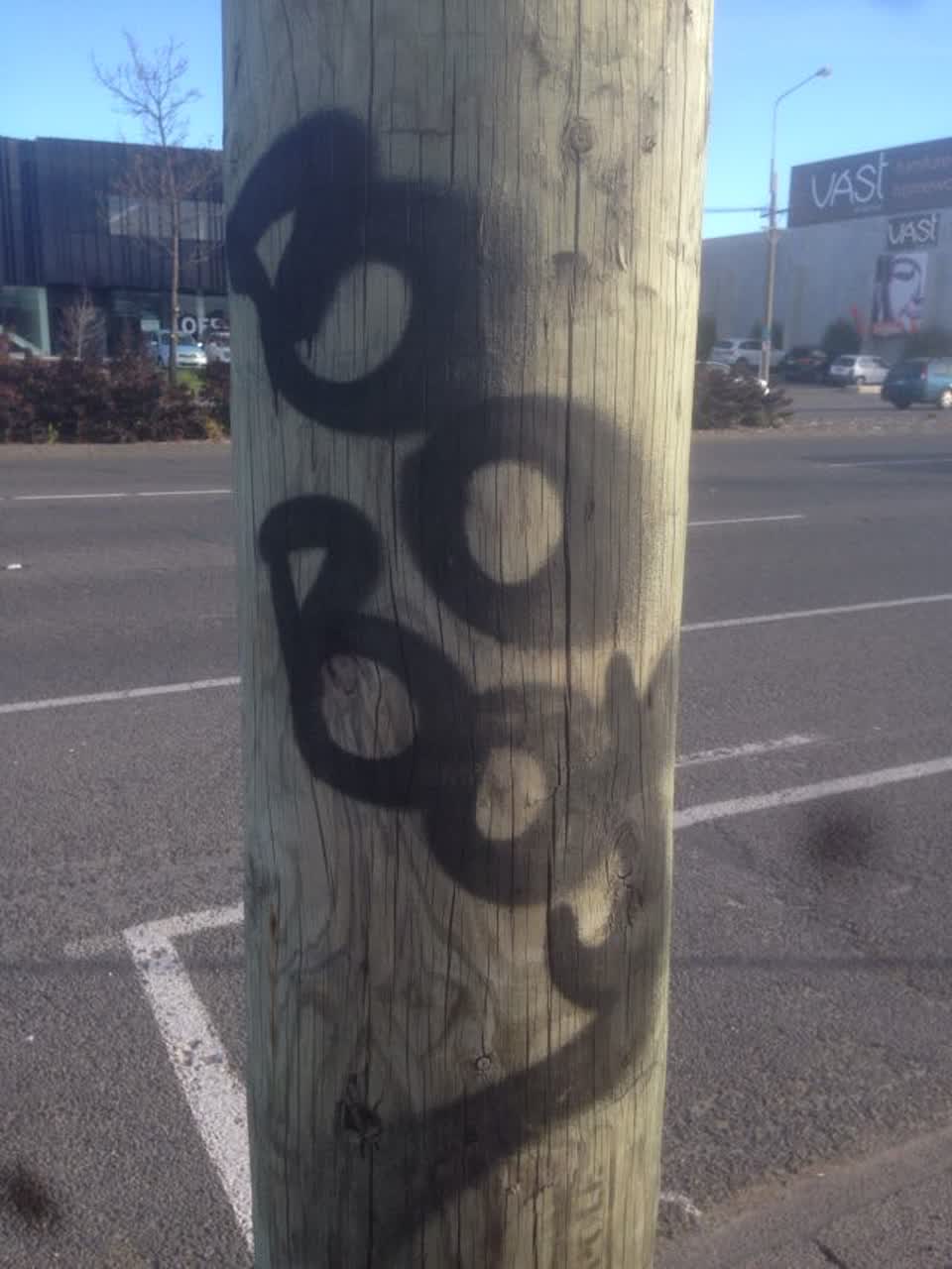 The photograph attached to this graffiti report