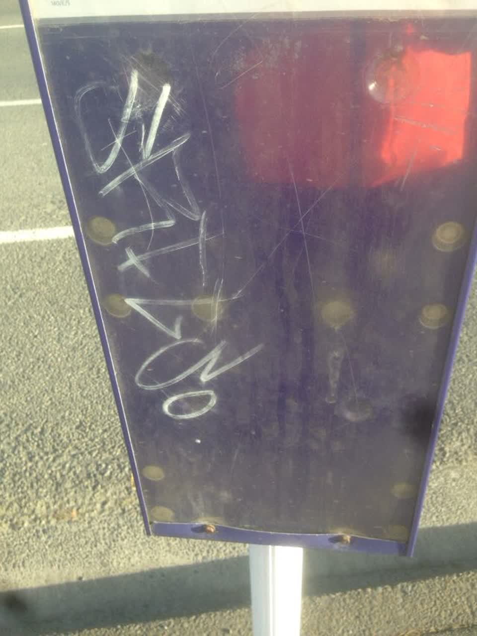 The photograph attached to this graffiti report