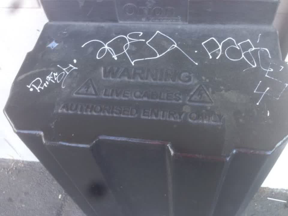 The photograph attached to this graffiti report