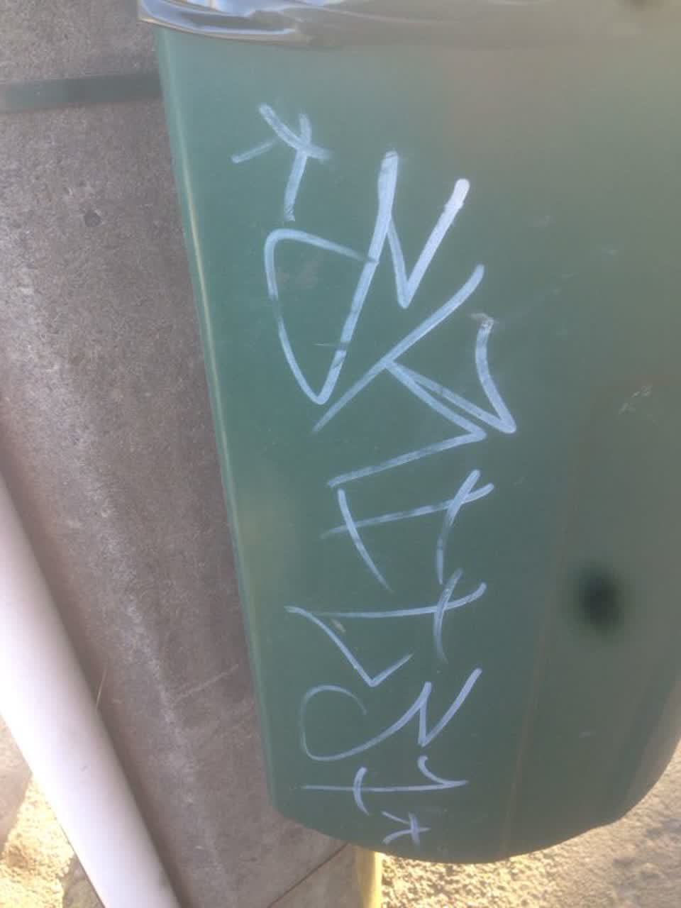 The photograph attached to this graffiti report