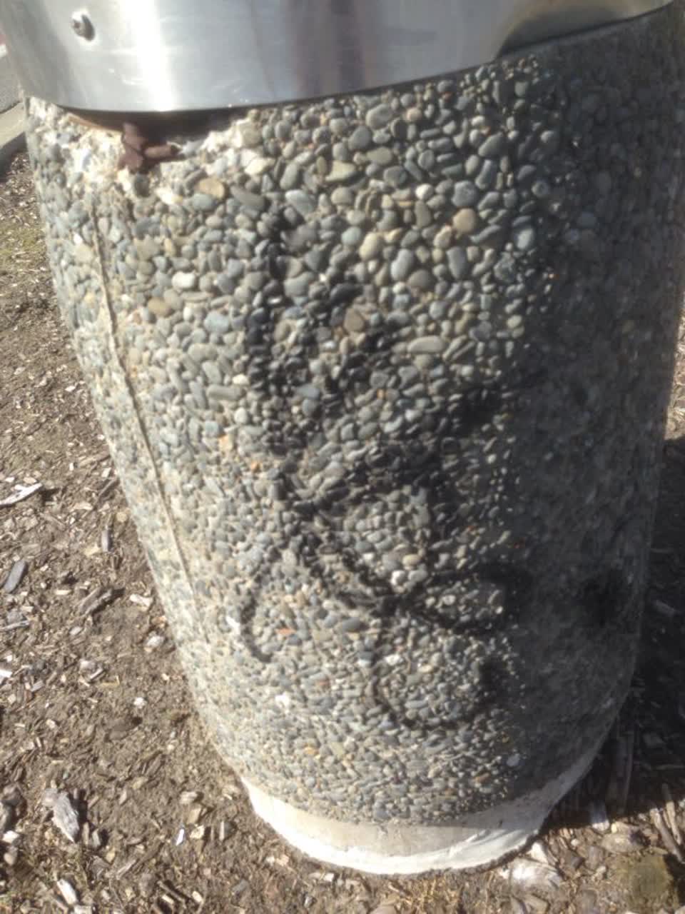 The photograph attached to this graffiti report