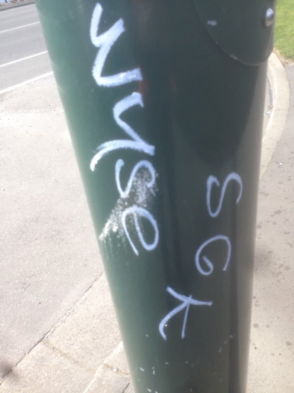 The photograph attached to this graffiti report
