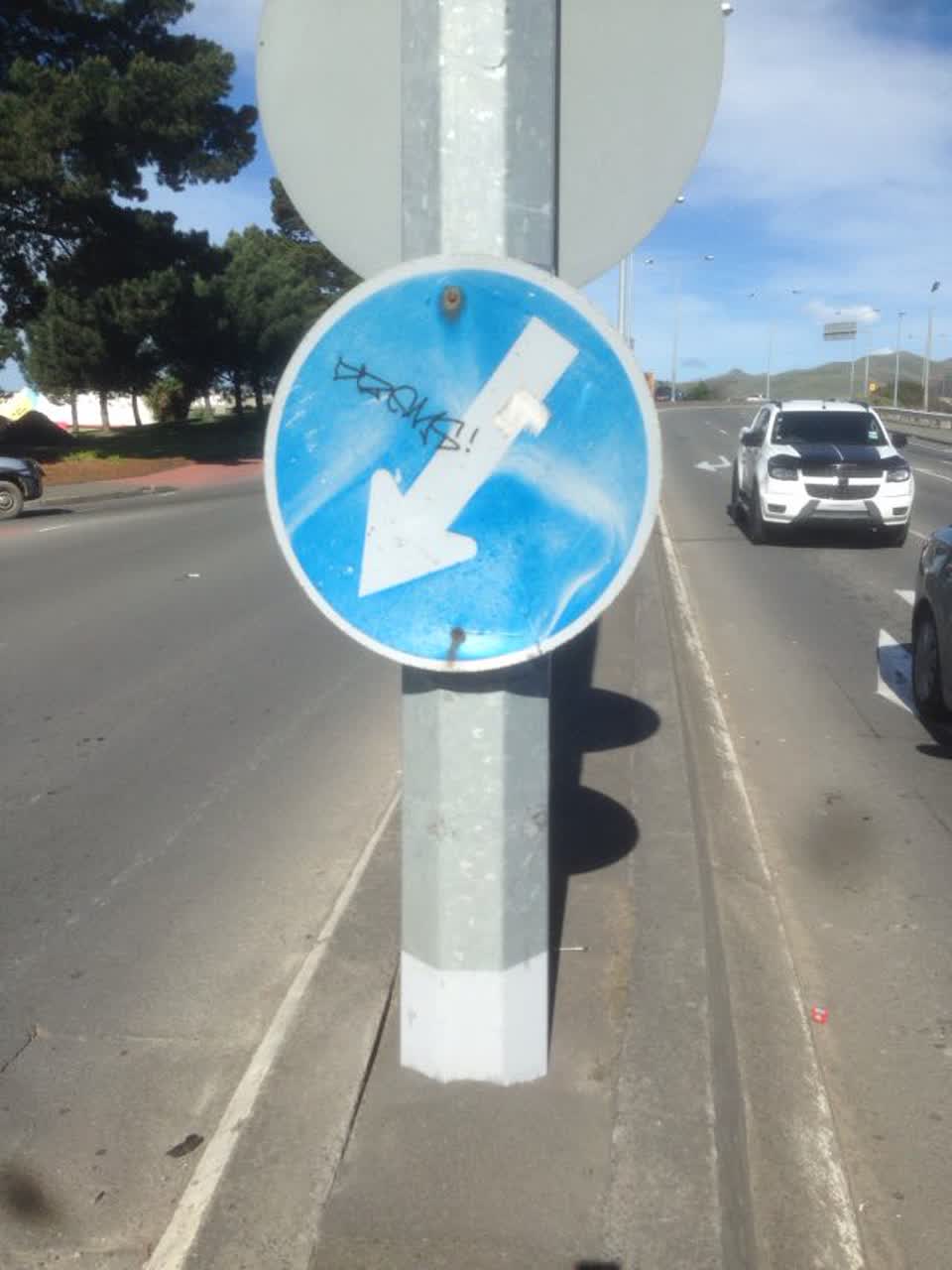 The photograph attached to this graffiti report