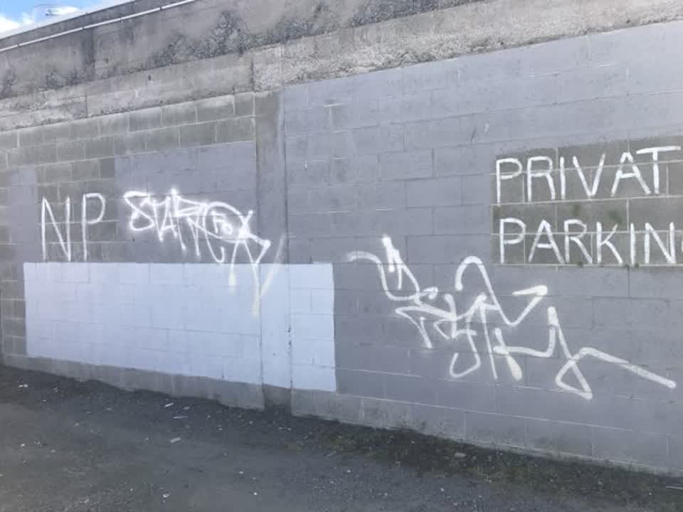 The photograph attached to this graffiti report