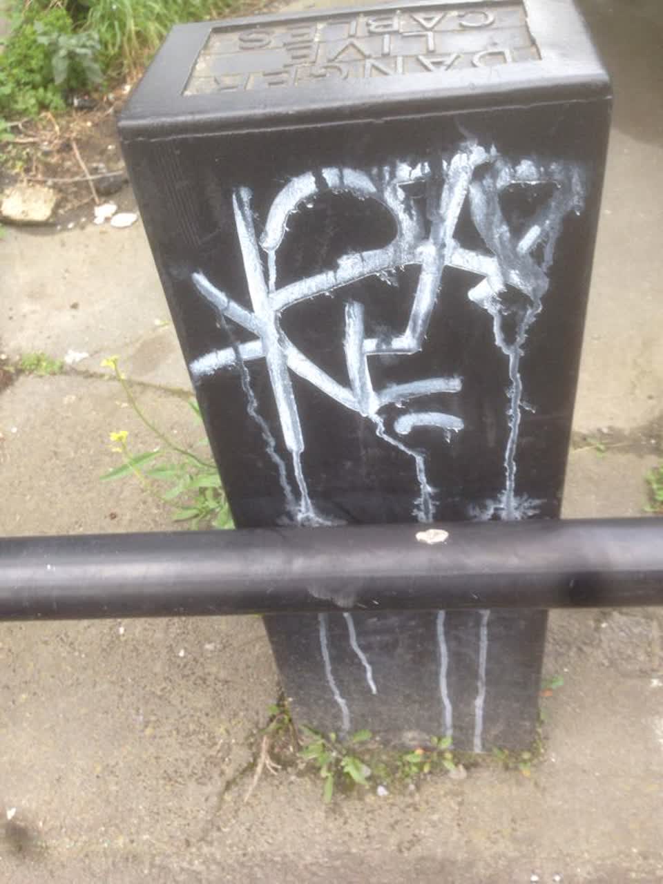 The photograph attached to this graffiti report