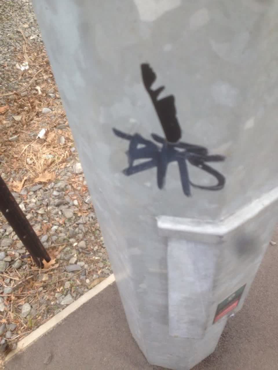 The photograph attached to this graffiti report