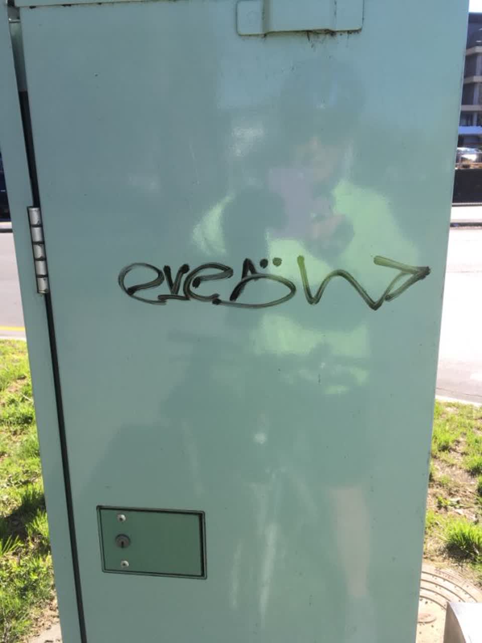 The photograph attached to this graffiti report