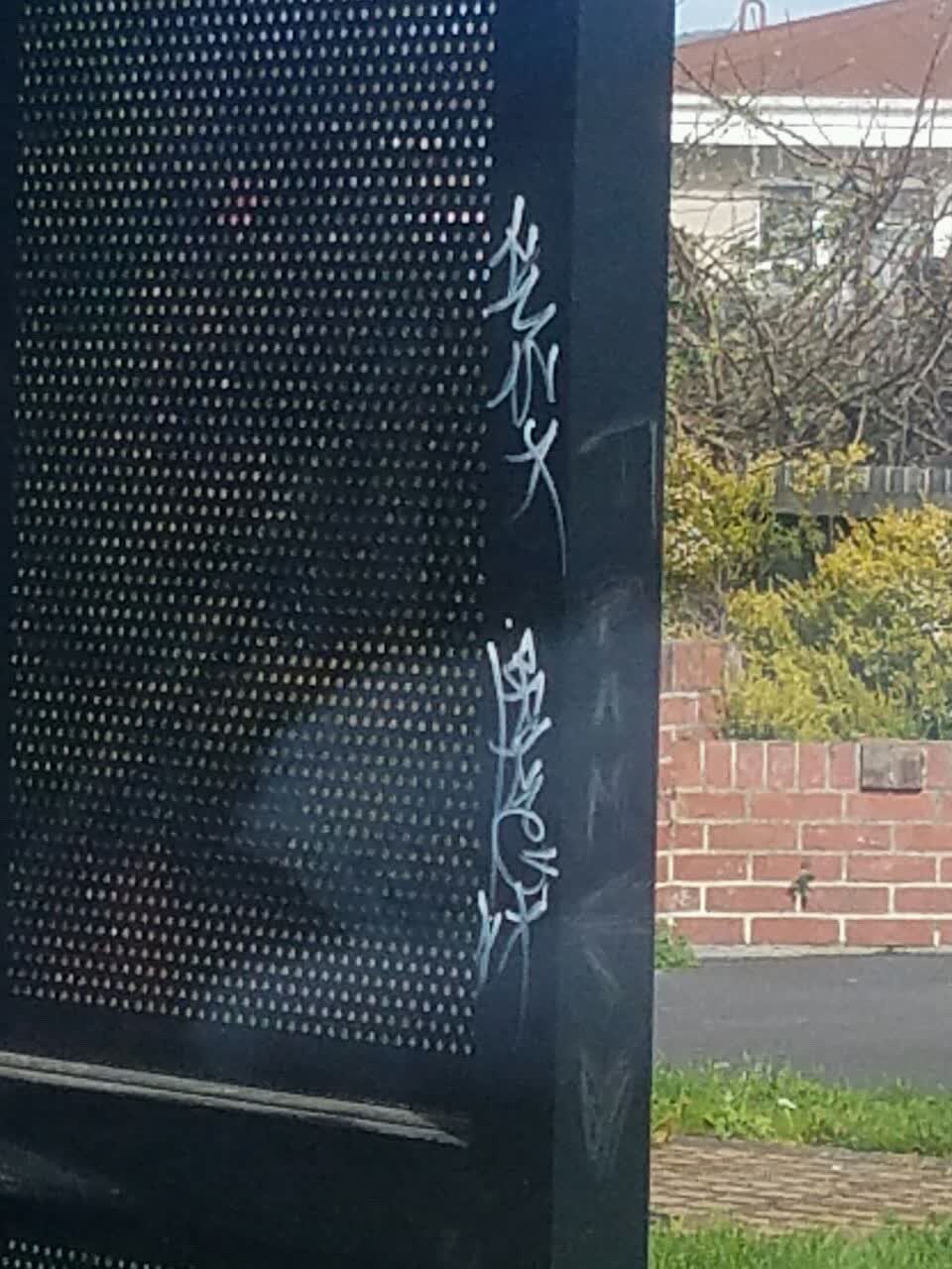 The photograph attached to this graffiti report