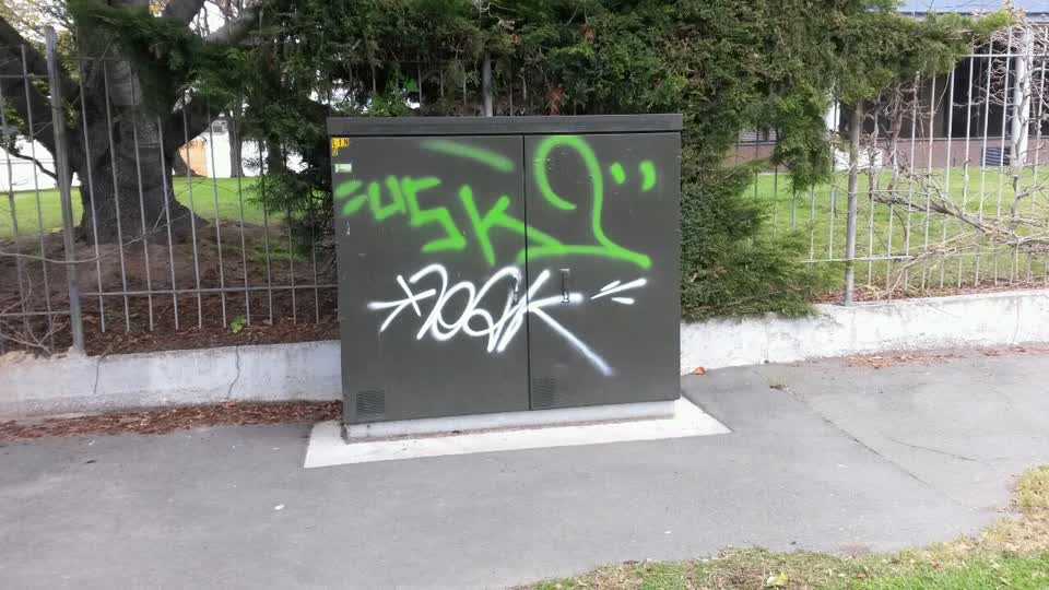 The photograph attached to this graffiti report