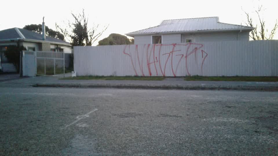 The photograph attached to this graffiti report